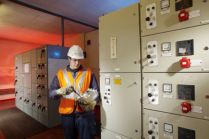 Industrial Photography, Railway Electricity Switchgear, Service, Bristol, England, UK