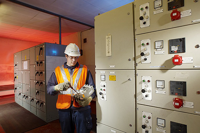 Industrial Photography, Railway Electricity Switchgear, Service, Bristol, England, UK