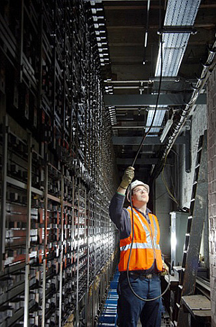 Industrial Photography, Railway Signal Box, Rewiring, Service, Shrewsbury, England, UK