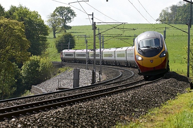 Commercial Photographer, Rail photography, Pendolino 390, Bessy Ghyll, West Coast Line, Virgin rail, Cumbria, UK,